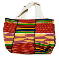 アフリカンプリント　アフリカ布　ケンテ　ハンドバッグ　セカンドトートバッグ　African print bag Kente