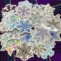 50枚セット　カラフル　クリスタル　雪　結晶　sticker　ステッカー　シール