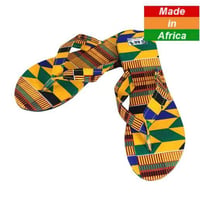 【27-27.5cm】Made in Ghana　ケンテ　サンダル　Kente african print sandals
