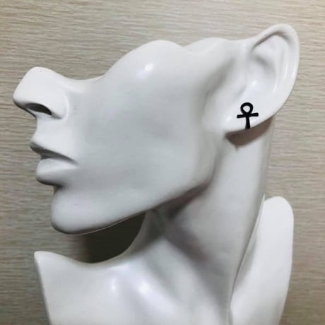 アフリカ　アフリカン　エジプト　Ankh　アンク　ゴールド　シルバー　ブラック　ミニ　ピアス　hiphop
