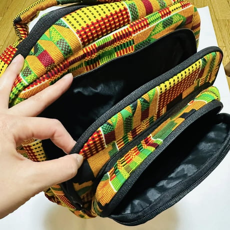 アフリカンプリント　リュック　バックパック　ケンテ　African Print Backpack Kente