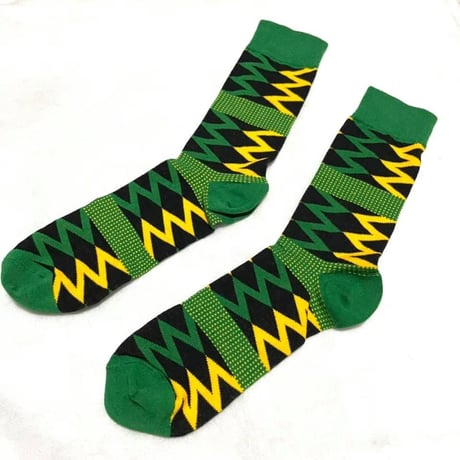アフリカンプリント　ケンテ　靴下　ソックス　African print kente socks