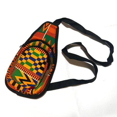 アフリカンプリント　ケンテ　ショルダーバッグ　Kente print small crossbody bag