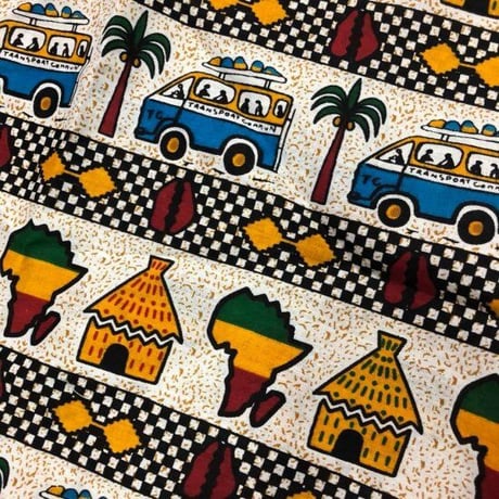 刺繍入り　アフリカ　アフリカン　レゲエ　アフリカンプリント　ダシキ　African Print Dashiki Black/White/Safari