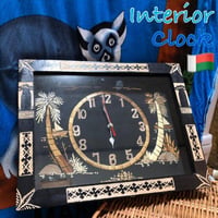マダガスカル　ハンドメイド　壁時計　置時計　アート　インテリア　電池付き　Madagascar Clock Art