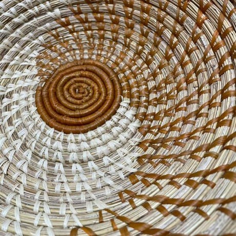 アフリカ　ウガンダ　ハンドメイド　手織り　バスケット　Africa Uganda Woven Basket Medium