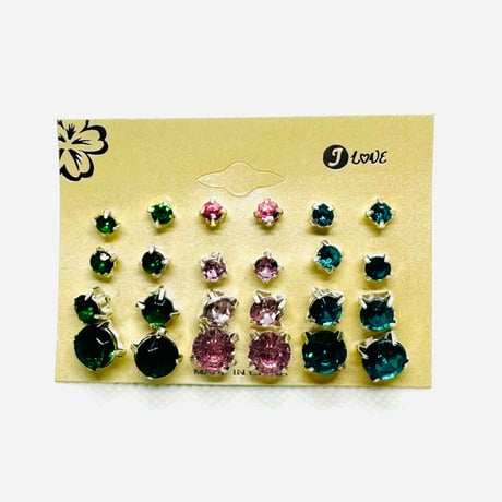 在庫処分SALE　ジルコニア　ピアス　ヒップホップ　90年代　90’s hiphop Bling Bling