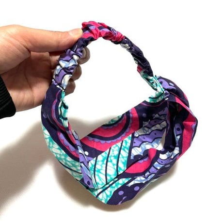 アフリカンプリント　アフリカ布　パーニュ　キテンゲ　クロス　ヘアバンド　African print Head wrap