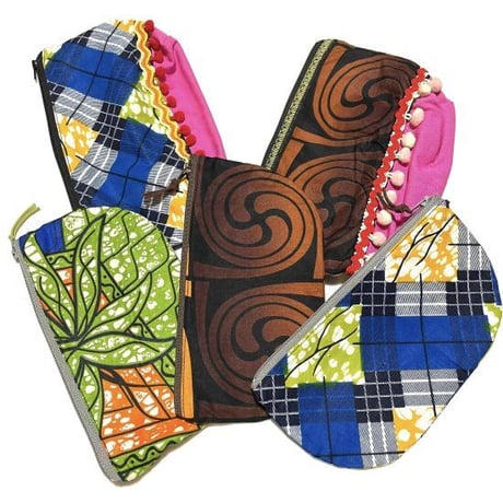 アフリカンプリント　アフリカ布　ハンドメイド　ポーチ　African print porch