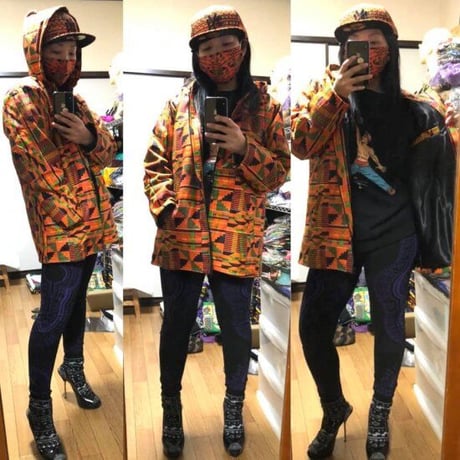 アフリカンプリント　ケンテ　ジャケット　African print Kente Jacket