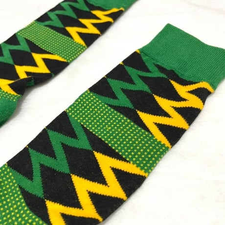 アフリカンプリント　ケンテ　靴下　ソックス　African print kente socks
