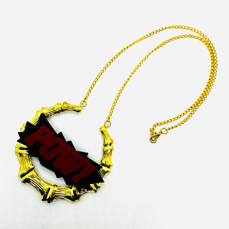 在庫処分SALE　ピンク　ブルー　レッド　バンブー　POW!　ネックレス　ヒップホップ　90年代　90’s hiphop Bling Bling