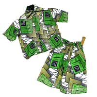 USED Kids size Made in Africa Congo キッズ　セットアップ　アフリカンプリント　トップス　パンツ　African print Setup