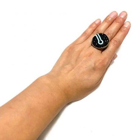 アフリカンプリント　アジャスタブル　ハンドメイド　くるみボタン　リング　指輪　African print ring