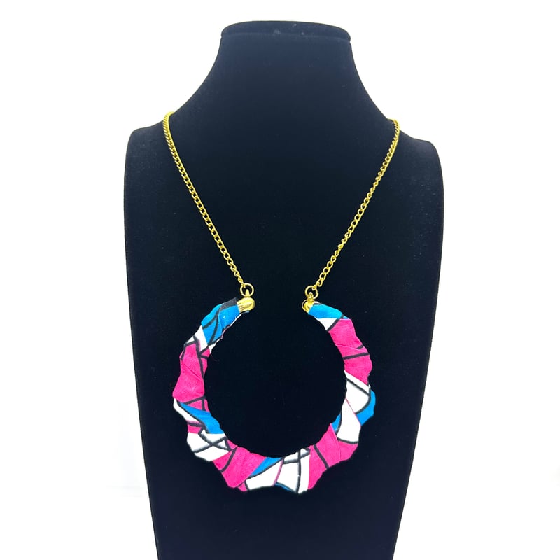 専用✤アフリカ布ボディバック✤ネックレス アフリカンプリント ネックレス アフリカ布 ハンドメイド バンブー