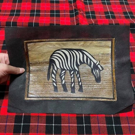 Made in Kenya　アフリカ　バナナの皮　ハンドメイド　動物　村　アート　ケニア　インテリア