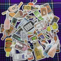 50枚セット　日本　海外　ワイン　シャンパン　ウィスキー　お酒　アルコール　イラスト　 ステッカー シール　Beer whiskey sticker