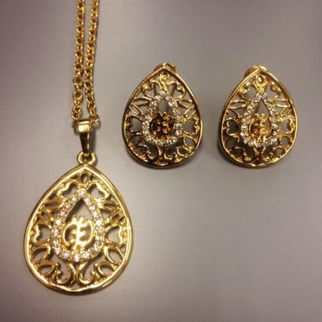 アフリカ　ガーナ　シンボル　アディンクラ　ジニャメ　18KGP　ピアス　ネックレス　Africa Ghana Adinkra Gye Nyame