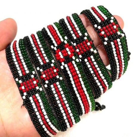 送料無料！Made in Kenya　アフリカ　ケニア　国旗　レゲエ　ビーズ　ハンドメイド　ブレスレット　ビーズブレスレット　Africa Kenya Bead bracelet