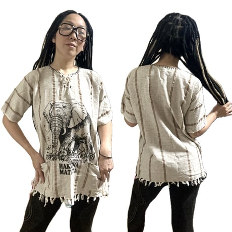 ハクナマタタ　ケニア　象　ゾウ　シャツ　Made in Kenya Hakuna matata shirt