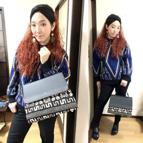 Made in Africa　アフリカンプリント　ハンドバッグ　パーニュ　キテンゲ　African print Mud print Hand bag