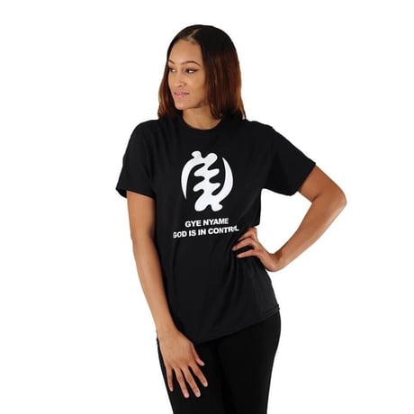 ジニャメ　"God is in control"　Tシャツ　アフリカ　ガーナ　シンボル　アディンクラ　Africa Ghana Adinkra Gye Nyame