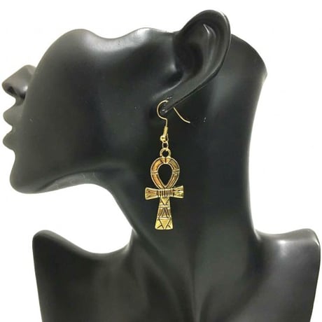 アフリカ　アフリカン　エジプト　Egypt　アンク　Ankh　ゴールド　シルバー　ピアス
