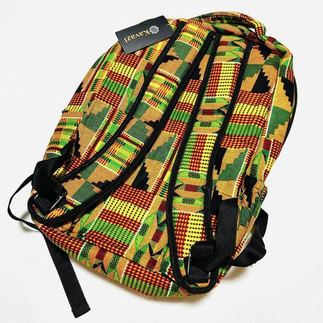 アフリカンプリント　リュック　バックパック　ケンテ　African Print Backpack Kente