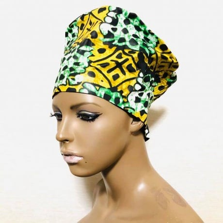 アフリカンプリント　ネフェルティティ　モチーフ　ハット　帽子　African print hat