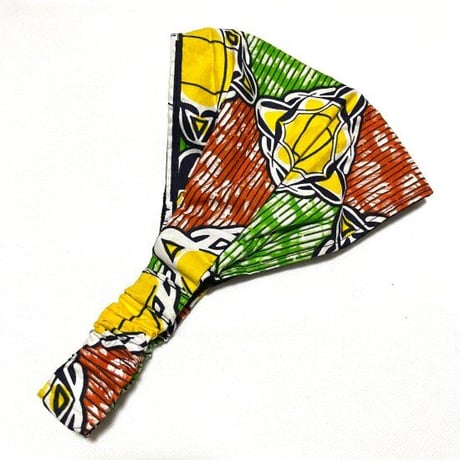 アフリカンプリント　アフリカ布　パーニュ　キテンゲ　幅広　ヘアバンド　African print Head wrap