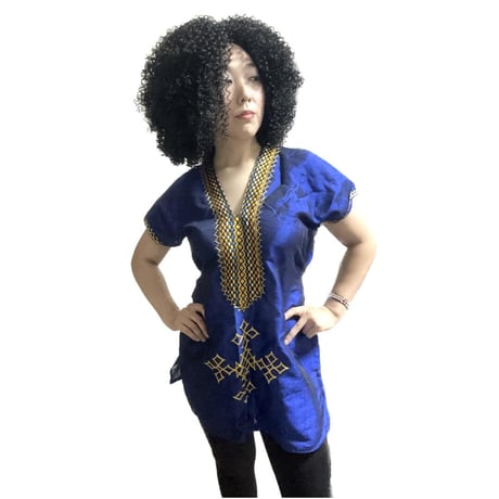 《Fair trade/売上10%を孤児院募金》エチオピア　民族衣装　刺繍入り　トップス　 アフリカ　Ethiopia Traditional dress