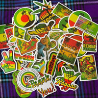 50枚セット　ラスタ　レゲエ　ワンラブ　ボブ・マーリー　マリファナ　 ステッカー シール　Reggae Rasta One love Bob Marley marijuana sticker