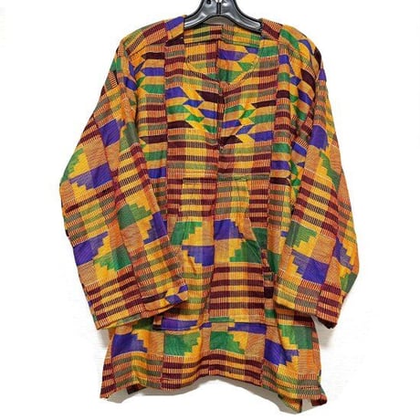 Made in Ghana　アフリカ　ガーナ　ケンテ　ハンドメイド　手織り　プルオーバー　パーカー　Africa Kente