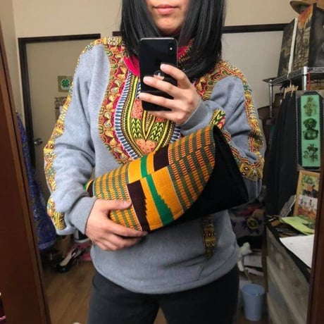 Made in Ghana　アフリカ　ガーナ産　ケンテ　クラッチバッグ　Africa Kente