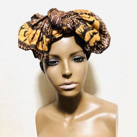 アフリカンプリント　マルチ　ターバン　ヘッドラップ　African print Turban Head wrap