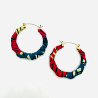 アフリカンプリント　アフリカンバンブーピアス　アフリカ布　ハンドメイド　バンブーピアス　hiphop african print