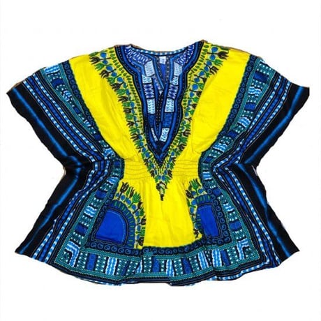 Elastic Dashiki Yellow　ダシキ　半袖シャツ　アフリカ　アフリカン　民族衣装　 ヒッピー　hiphop