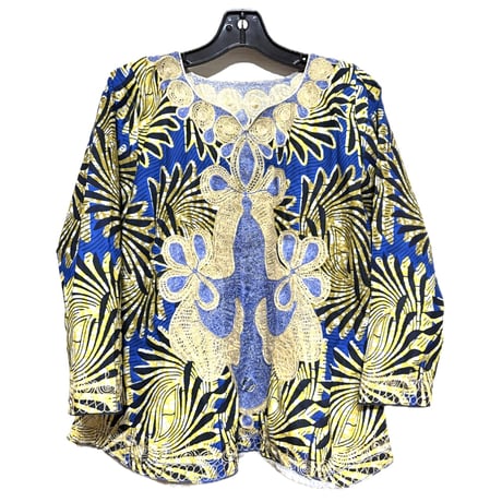 USED Made in Africa Congo アフリカンプリント　ブルー　ドレス　セットアップ　African print dress