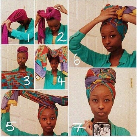 アフリカンプリント　アフリカ布　ヘッドラップ　ターバン　African print Head wrap Mud print