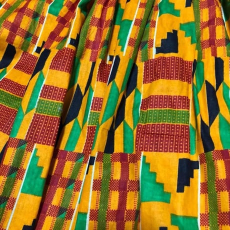 USED SALE !!!  フリーサイズ　ケンテ　アフリカンプリント　オフショルダー　ワンピース　African Print kente