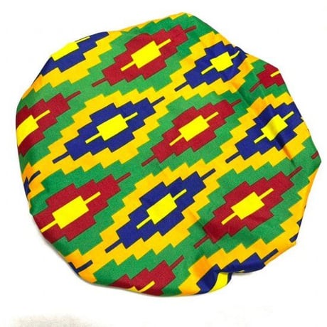 アフリカンプリント　ボンネット　就寝用　キャップ　African print Bonnet cap