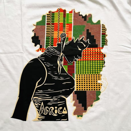 ケンテ　アフリカ大陸　女性　Tシャツ　 アフリカ　T-Shirt　Kente