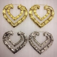 【全2色】 7.5cm　hiphop　バンブーピアス　ビッグサイズ　ゴールド　シルバー　ヒップホップ