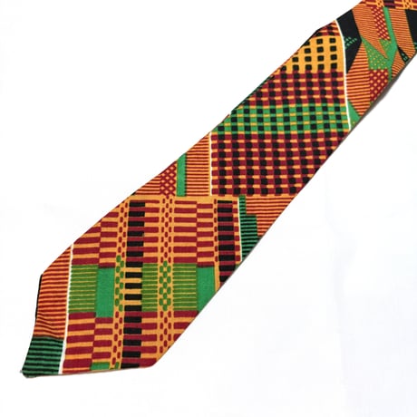 アフリカンプリント　ケンテ　ネクタイ　パーニュ　キテンゲ　African print Kente tie