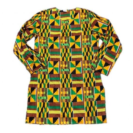 アフリカンプリント　ケンテ　長袖　ダシキ　Africa Kente Dashiki #2