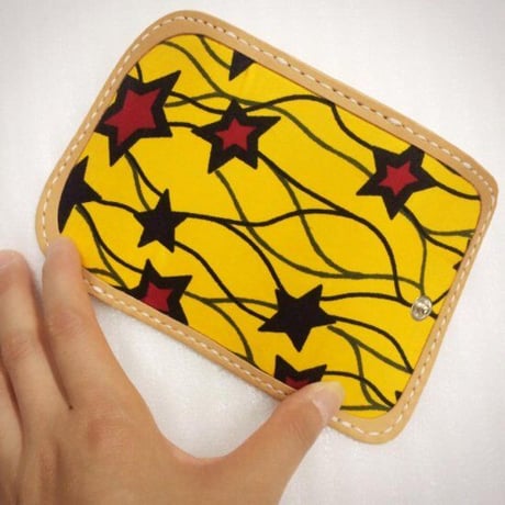レザークラフト×アフリカ布　ハンドメイド　キーケース　アフリカ　アフリカ布　革　雑貨