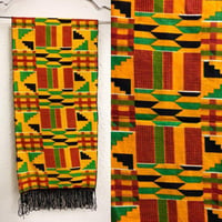 アフリカンプリント　ケンテ　スカーフ　インテリア　African print Kente Scarf