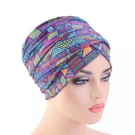 アフリカンプリント　マルチ　ターバン　ヘッドラップ　African print Turban Head wrap