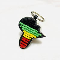 Made in Kenya　マサイ　マサイ族　アフリカ　ケニア　アフリカ大陸　ビーズ　革　ハンドメイド　キーホルダー　ビーズキーホルダー