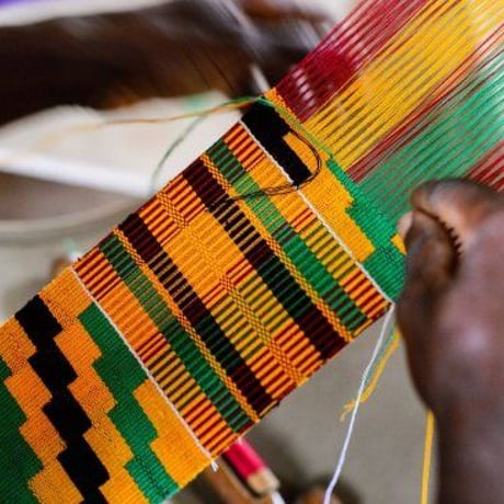 Made in Ghana 手織り　織物　エクストラロング　アフリカ　ケンテ　サッシ　飾り　インテリア　帯　Africa Kente